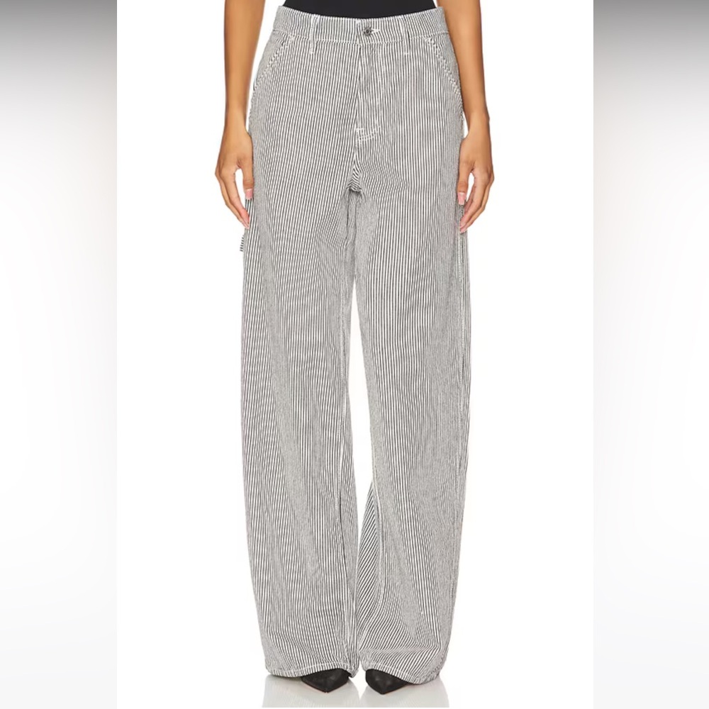 GRLFRND Black and White Striped Pants